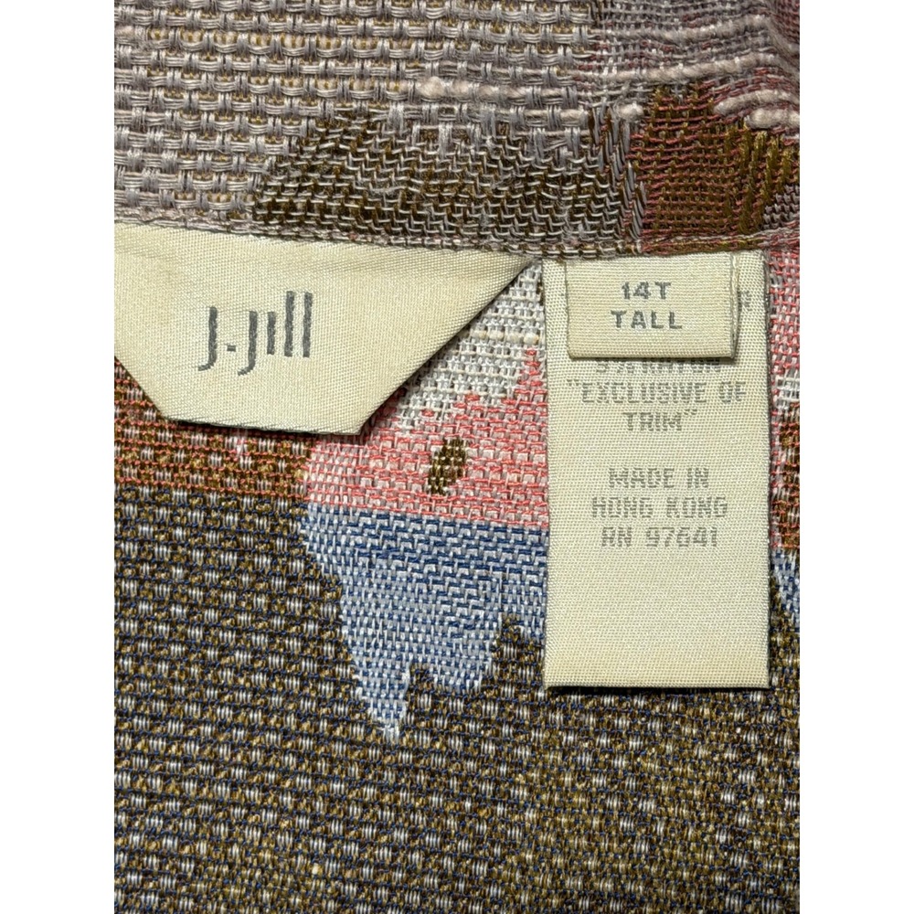 J. Jill Floral Tapestry Blazer Mauve Brown Multi Button Front Jacket 14T Tall - Picture 3 of 13